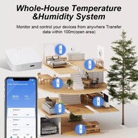 Hygromètre intelligent WiFi Tuya, thermomètre, capteur, moniteur de température et d'humidité sans fil pour l'intérieur, avec application et commande vocale pour une utilisation domestique