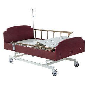 سرير مستشفى طبي مركزي صحي فاخر مع ارتفاع خشبي بني قابل للتعديل بثلاث وظائف - Product Image 5