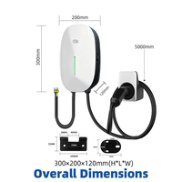 Nouvelle station de recharge murale intelligente pour véhicules électriques, puissante (7kW-22kW), avec courant réglable, protection IP54, compatibilité Type 2/Type 1