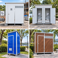 Toilettes portables préfabriquées, cabine de toilettes mobiles pour chantier, utilisation en extérieur avec structure en plastique durable
