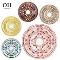 Service de vaisselle en céramique rose, assiettes en porcelaine fine à motif floral, compatibles micro-ondes, pour événements de mariage, assiettes de présentation à louer