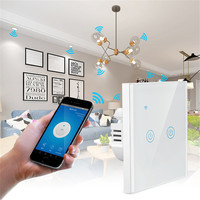 Interrupteur tactile intelligent LEDEAST DS-101JL-2 Tuya Wifi, système de maison intelligente, 2 gangues, pas de fil neutre requis, interrupteurs lumineux Wifi