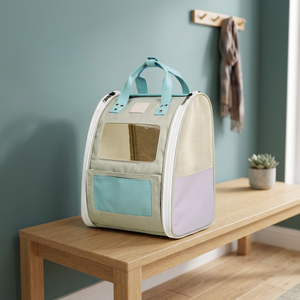 Mochila para Mascotas Cream Puff para Perros y Gatos - Color Vainilla y Sal Marina, Ligera, Plegable, Transpirable, Duradera, Cómoda, Lavable, de Poliéster con Cierre - Product Image 3