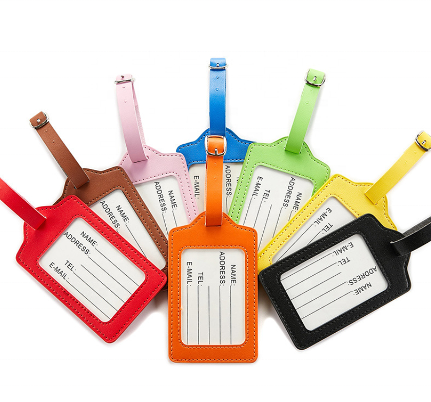 Индивидуальное качество, без рисунка, Премиум Сублимация, стандартный размер, ПВХ, искусственная кожа, багаж, бирка с именем, силикон