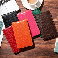 Porte-cartes de score de golf en cuir PU de qualité supérieure, multi-couleurs, effet peau de crocodile, léger, imperméable, durable, 11*19cm