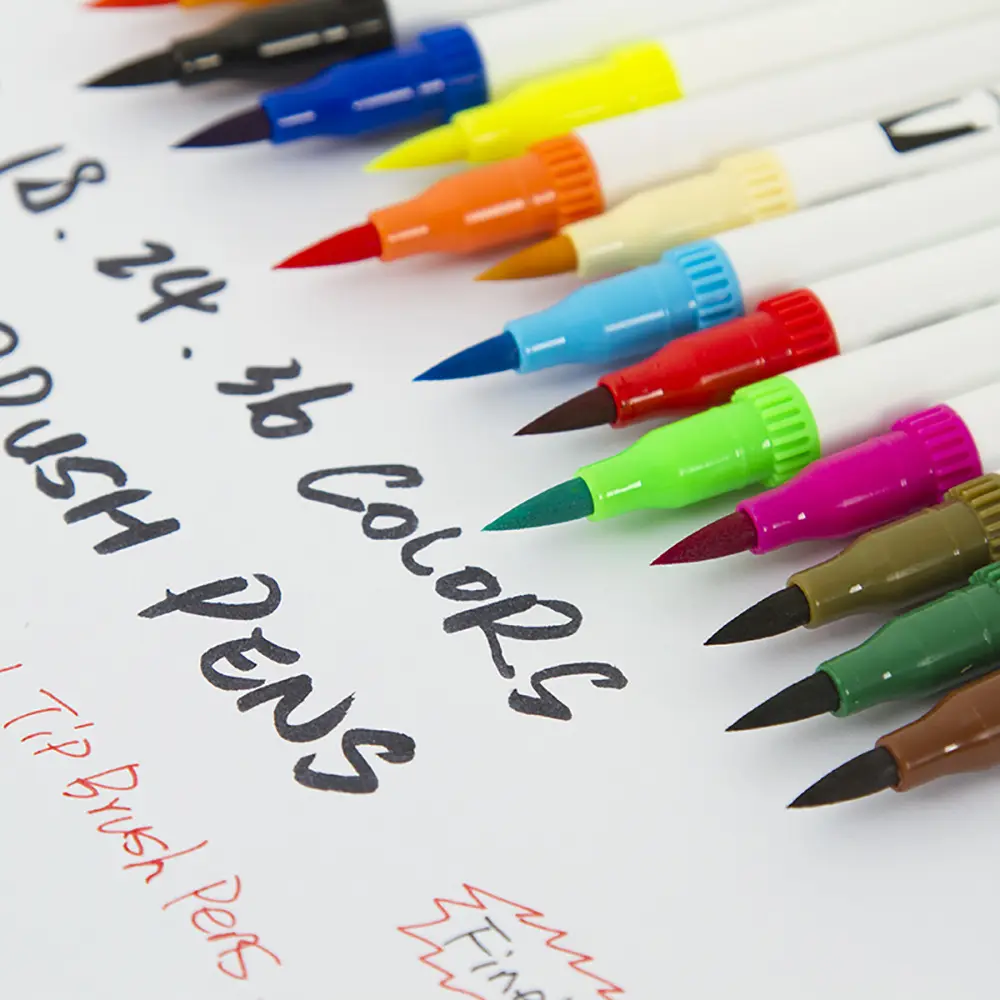 أقلام تلوين مائية 12 لون OHUHU أقلام تعليم احترافية بفرش تلوين مائي مجموعة أقلام للرسم