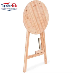 Table de camping pliante en bois moderne, table à café et à vin stable, écologique, en bois de pin, portable, pour pique-nique en plein air - Product Image 3