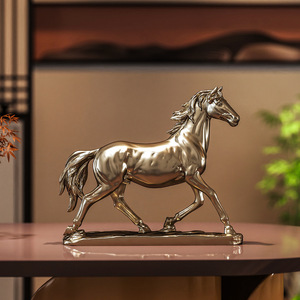 รูปปั้นม้ามงคลตามจีน รูปมังกรม้า ของตกแต่งโต๊ะทำงาน ของประดับตู้วางทีวี ของขวัญทางธุรกิจ งานฝีมือเรซิ่นทองแดงหล่อ<span class=keywords><strong>เย็น</strong></span> - Product Image 3