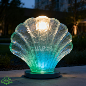 Senzhao Modern Outdoor LED Seashell Lamp Decorative Resin <b>Shell</b> Shaped Landscape <b>Light</b> for Garden Patio Villa - Product Image 4