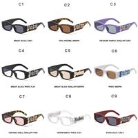 2023 mode hommes femmes lunettes de soleil rectangulaires carrées noires petit cadre Steampunk lunettes de Protection UV pour l'extérieur 2023
