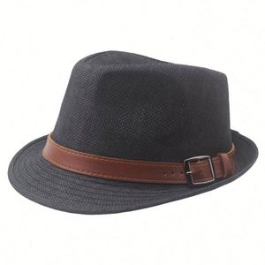 Chapeaux Fedora Vintage Britanniques pour Hommes – Protection Solaire Anti-UV Tendance pour l'Été, la Plage et les Fêtes en Extérieur avec Ruban et Corde - Product Image 5