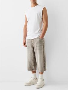 <span class=keywords><strong>Bermudas</strong></span> vaqueras súper sueltas personalizadas para <span class=keywords><strong>hombre</strong></span>, pantalones cortos largos <span class=keywords><strong>de</strong></span> mezclilla marrón lavados <span class=keywords><strong>de</strong></span> patinador callejero <span class=keywords><strong>de</strong></span> tendencia <span class=keywords><strong>de</strong></span> moda sólida Retro Vintage - Product Image 4