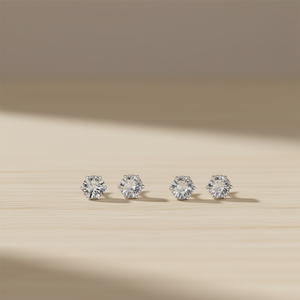 Orecchini a perno classici rotondi con zirconi da 10 mm, montatura a griffe, gioielli da donna alla moda per matrimonio, in lega - Product Image 2