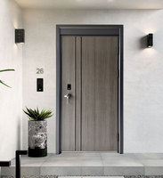 Villa extérieure en acier étanche à l'humidité avec bande en aluminium porte avec serrure intelligente