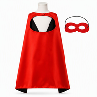 Ensemble cape et masque de super-héros pour enfants, cape réversible en satin avec masque pour les yeux, 6 couleurs, déguisement pour garçons et filles, anniversaire