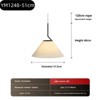 Lampe suspendue créative de style nordique pour restaurant, lampe de table de salle à manger, lampe de style crème en tissu plissé pour café, éclairage 3 kg