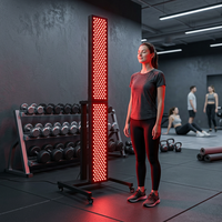 Appareil de luminothérapie infrarouge à LED rouge pour le corps entier, 5 longueurs d'onde (660 nm, 850 nm), avec support électrique