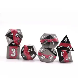 多面体定制彩色12面骰子套装模仿Dnd游戏定制标志骰子黑色玩骰子批量