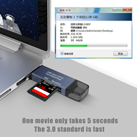 Logotipo personalizado USB3.0 tipo C SD TF lector carcasa de aleación de aluminio lector de tarjetas de alta velocidad USB tipo C OTG lector de tarjetas