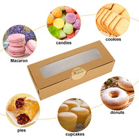 Boîte cadeau personnalisée en papier kraft, matériaux recyclés, rectangulaire, pliable, en carton, avec ruban estampé pour l'emballage de nourriture, de collations et de biscuits