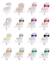 Rubans de chaise de mariage extensibles en polyester 100% avec nœud décoratif et boucle, dorure à chaud, pour banquets et fêtes à domicile, 15x35cm JIAOHUI
