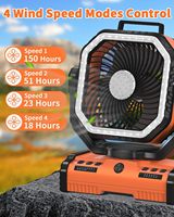 Nouveau ventilateur de camping portable de 12 pouces pour l'extérieur, 40000 mAh, avec lumière RGB et SOS, télécommande, rechargeable, pour les voyages