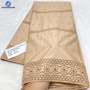 Sinya di alta qualità in cotone 100% tessuto di pizzo per gli uomini 5 iarde africano svizzero pizzo di lusso ricamo uomo pizzo - Product Image 1