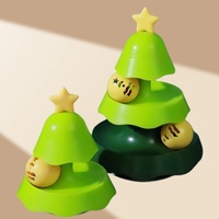 Jouet interactif pour chat en forme de sapin de Noël, plateau tournant à trois niveaux avec balles à la menthe, clochette rotative et balle lumineuse, jouet auto-entretenant en PP