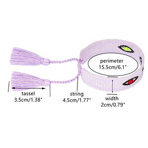 10 adet nazar nakış bilezikler ayarlanabilir dize halat dostluk bilezik kızlar dokuma örgülü bileklik butik takı - Product Image 5