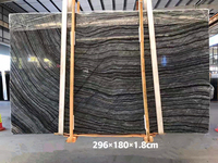 Lembaran Marmer Black Forest Poles dengan Urat Kayu Gelap untuk Dinding, Lantai, dan Meja Dapur Apartemen Villa Modern