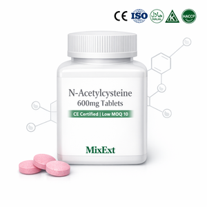 טבליות NAC 600mg טבעוניות ממותגות MixExtract, ספיגה גבוהה, N-אצטיל ציסטאין, נוגד חמצון ותוסף תזונה לתמיכה חיסונית - Product Image 2
