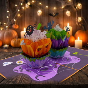 Best Price Handmade <b>Paper</b> <b>Honeycomb</b> Cupcake Halloween Thanksgiving Valentine's Day 3D Pop Card Custom Design Birthdays Hot - Product Image 3