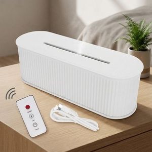 Diffuseur humidificateur 300 ml silencieux 25 dB blanc/noir avec éclairage d'ambiance et logo personnalisable - Product Image 1