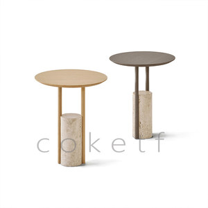 Tavolino da Caffè Minimalista Wabi-sabi per Piccoli Spazi, Realizzato in Travertino <span class=keywords><strong>Romano</strong></span> Naturale e Legno Massello, Arredamento per la Casa - Product Image 5