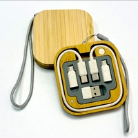 Kit de voyage 6 en 1 Chargeur de téléphone multifonctionnel en bois Câble de données de charge rapide 3A Kit d'adaptateur de voyage pour les voyages