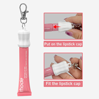 Porte-clés brillant à lèvres personnalisé avec logo OEM, breloques porte-gloss portables en silicone souple, porte-clés brillant à lèvres OEM/ODM