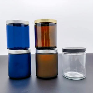 Bocaux à faces droites en verre transparent de 8 oz avec capuchons à cosse doublés de plastisol Uishell en métal noir mat argenté doré - Product Image 5