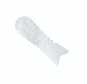 Tabla de Gua Sha de Cuarzo Blanco Natural Transparente en Forma de Pez para Belleza Facial y Ocular, Antienvejecimiento, Reafirmante y Lifting - Product Image 3