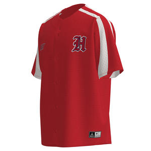 Camiseta Deportiva de Béisbol HEALY Retro Roja con Bloques de Color, Camisa Moderna de Manga Corta con Botones, Estilo Deportivo con Cuello Redondo para Fútbol - Product Image 2