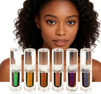 Duochrome Set Makeup Eyeshadow Glitter cair, sambungan Eyeshadow metalik berkilau dengan pigmen tahan air Matte Multichrome