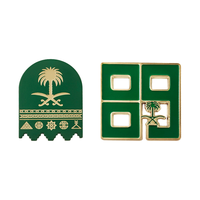 Badge adhésif personnalisé en gros avec logo, épingle 3M en métal, autocollant personnalisé en émail souple pour coque de téléphone, motif palmier et couteau incurvé