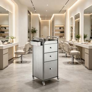 Beauty Shop Tool Cabinet Hair Salon with Wheels Drawer Hair Salon Trolley - Product Image 1