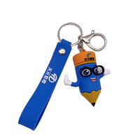 Porte-clés en caoutchouc personnalisé avec logo de dessin animé, design multifonctionnel, pas cher, 3D, mignon, anime, promotionnel, en PVC, fabriqué par l'usine Shengye