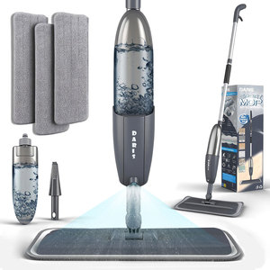 DARIS Mop Spray in <span class=keywords><strong>Microfibra</strong></span> Grigia <span class=keywords><strong>per</strong></span> Pulizia <span class=keywords><strong>Pavimenti</strong></span>, Rotazione a 360°, Mop Piatto <span class=keywords><strong>per</strong></span> Pulizia a Secco e Umido - Product Image 1