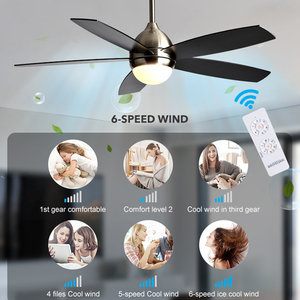 Ventilateur de plafond LED moderne de 42 pouces avec télécommande et lumière, pales en contreplaqué, modèle F3191-42, vente directe usine - Product Image 5