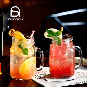 Venta al por mayor Mini <span class=keywords><strong>Mason</strong></span> Jars Vaso de chupito 16oz Tornillo Vasos de chupito jugo Tequila Vodka Copas de vino con asa de tapa - Product Image 2