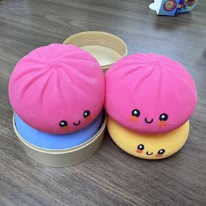 Jouets sensoriels anti-stress en TPR, en forme de boulettes à presser de couleurs unies, jouets sensoriels en forme de petits pains vapeur, jouets pour adultes pour soulager le stress - Product Image 3