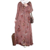 Robe longue femme coupe décontractée (Polyester, ourlet évasé, style ethnique) (Livraison directe disponible, pas de limite d'images, prix fixe)
