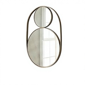 Modern Oval with two <b>small</b> <b>mirror</b> inside Iron Frame Decorative Home Interior Design Feature Decor for Home Villa Restaurant - Product Image 1