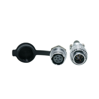 Connecteur Aviation PLS16, Adaptateur Mâle-Femelle Circulaire 2-9 Broches avec Placage Or Cuivre pour Connexions de Câbles
